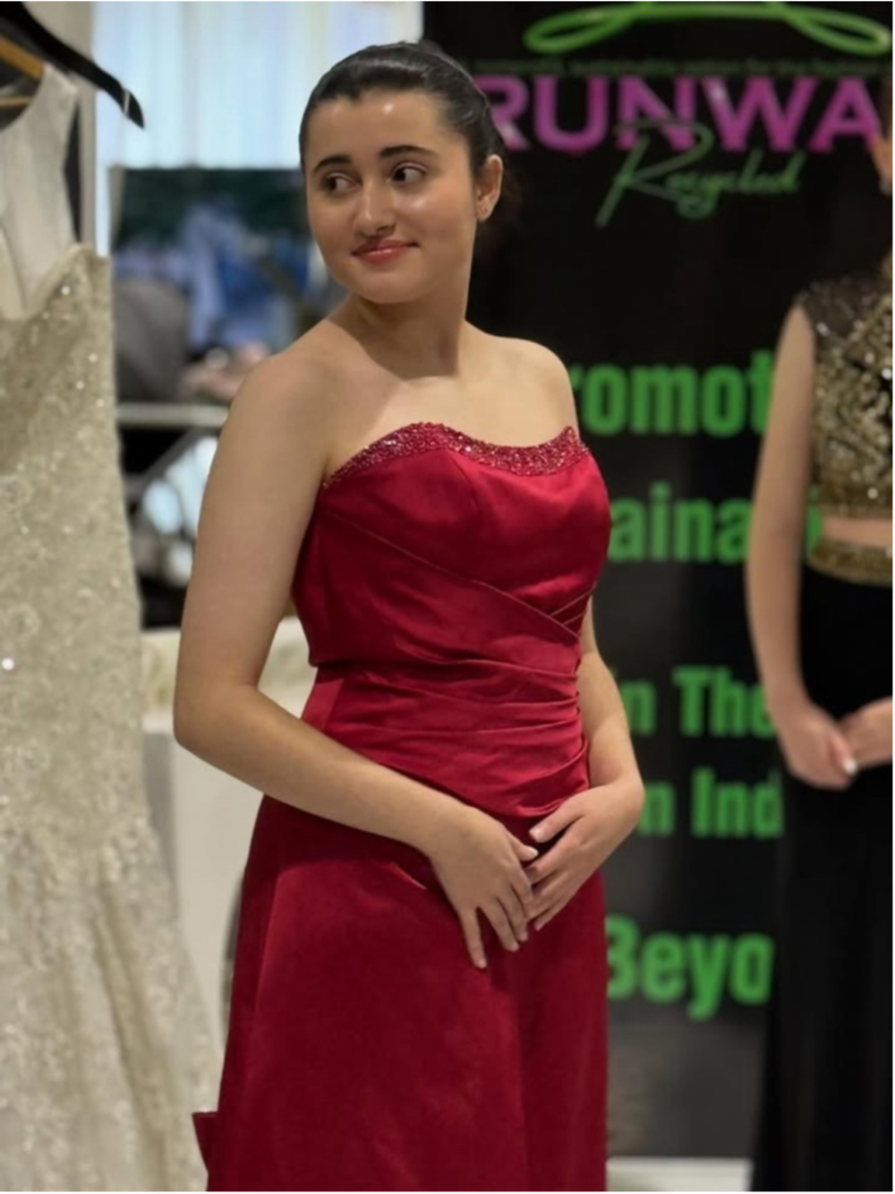 Avalon Ruby Red Strapless Formal Dress Size 10
